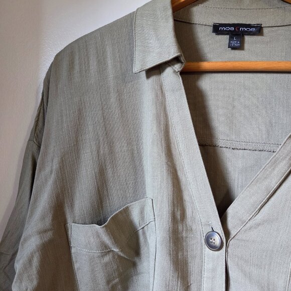 EUC LIKE NEW MOA MOA V NECK LOOSE FITTING SHIRT TOP SIZE LARGE - Picture 8 of 15